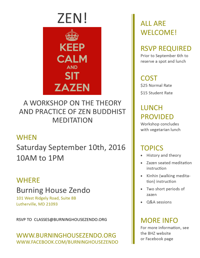 september 2016 zen workshop